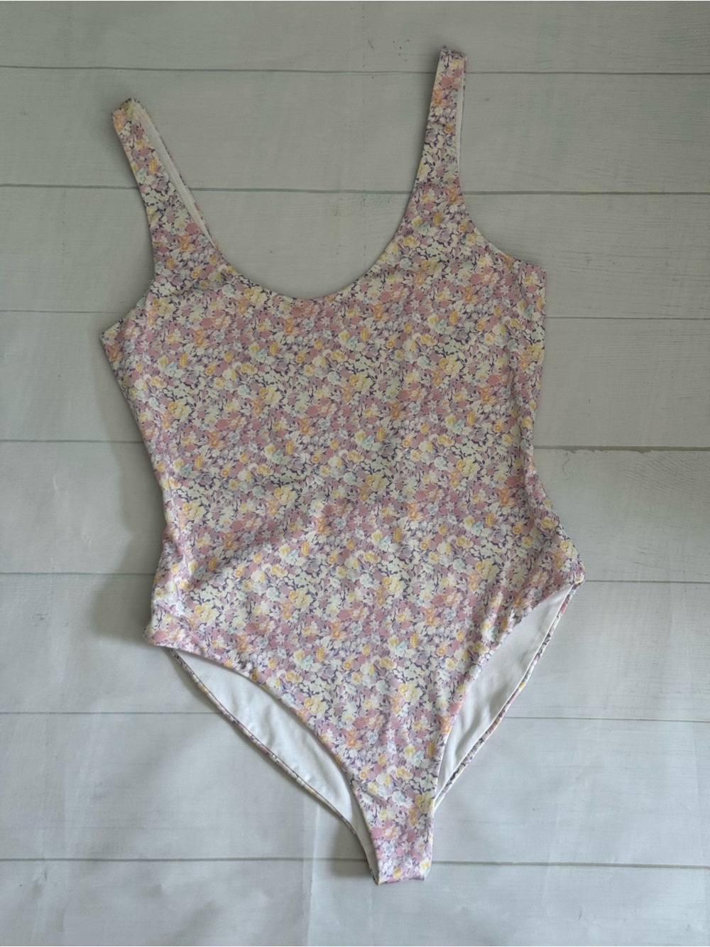LoveShackFancy Frey One-Piece Swimsuit. Size Large. NWOT (unworn). Pastel Floral